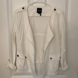 White knit moto jacket